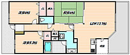 レクセルマンション西船橋第2 3LDKの間取図画像