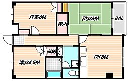 エクセル青山 3DKの間取図画像