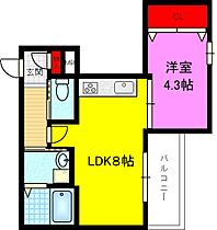 m（えむ） 203 ｜ 大阪府大東市御供田２丁目5-25（賃貸アパート1LDK・2階・31.43㎡） その2