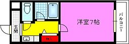 アネックス木の国 1Kの間取図画像