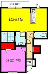 オリエンテカーサ 1LDKの間取図画像