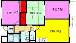 藤楓アビタシオン 3DKの間取図画像