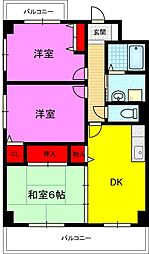 メディオグリシーナエフ 3DKの間取図画像