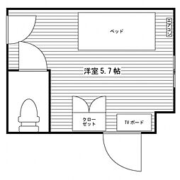 ウイニング・フィールド喜多見 ワンルームの間取図画像