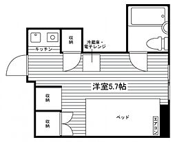ラ・クレール新丸子 ワンルームの間取図画像