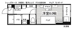 BEANSSOU旭町2 1Kの間取図画像