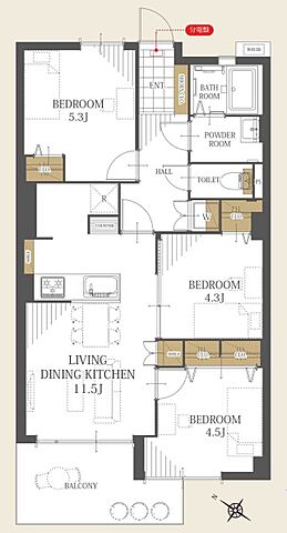 間取り 南砂住宅２号棟 5階/５階