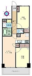 モナーク東大島フォース・コート 2LDKの間取図画像