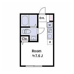 クレストコート希望ヶ丘 ワンルームの間取図画像