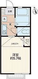 G・Aヒルズ保土ヶ谷A棟 1Kの間取図画像