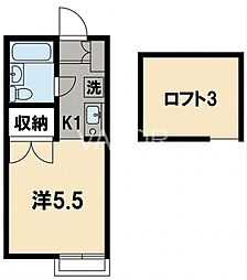 プラネット二俣川 1Kの間取図画像