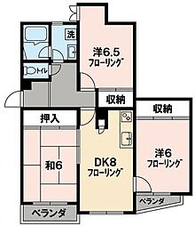 富士マンション 3DKの間取図画像