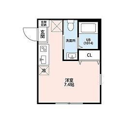 横浜市保土ケ谷区西谷1丁目アパート ワンルームの間取図画像