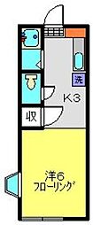 T・Oコーポ 1Kの間取図画像