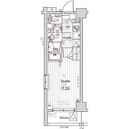 ガーラ・プレシャス横浜西谷 1Kの間取図画像