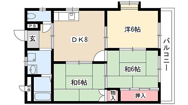 ハイツ池の表 ｜愛知県清須市阿原池之表(賃貸マンション3DK・2階・56.70㎡)の写真 その2