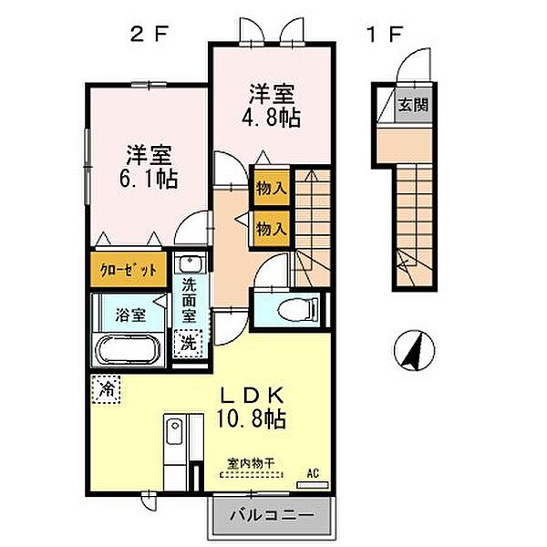 メゾンプラック ｜愛知県清須市阿原池之表(賃貸アパート2LDK・2階・57.80㎡)の写真 その2