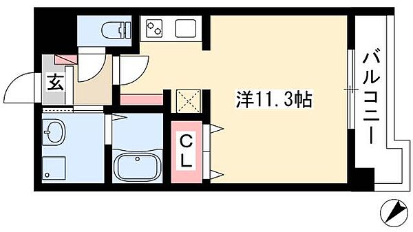 FRENCIA NOIE名駅 ｜愛知県名古屋市西区則武新町4丁目(賃貸マンション1R・3階・29.80㎡)の写真 その2