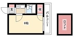 レオパレス小田井 ワンルームの間取図画像