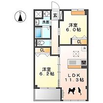 ＡＣＲＯＳＳタウン  ｜ 愛知県北名古屋市六ツ師山の神160（賃貸アパート2LDK・1階・54.96㎡） その2