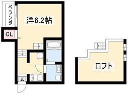 stage志賀本通 1階1Kの間取り
