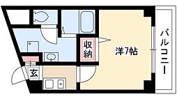 セオークス幅下 1階1Kの間取り