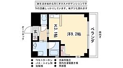 シャトレ 3階ワンルームの間取り