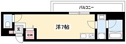 Pre cher 浄心 2階ワンルームの間取り