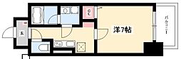 アクアコート大曽根 7階1Kの間取り