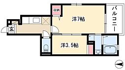 T-maison平安 1階1SKの間取り