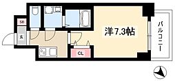 S-RESIDENCE志賀本通North 2階1Kの間取り