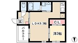 REGALEST Ele 1階1LDKの間取り