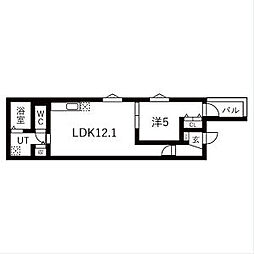 名古屋市北区生駒町7丁目アパート 1LDKの間取図画像
