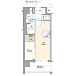 名古屋市北区若葉通1丁目マンション 1LDKの間取図画像