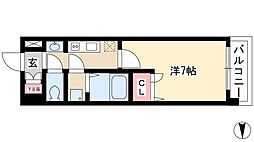 UURコート名古屋名駅 1Kの間取図画像