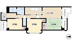 エスポワール城北 3LDKの間取図画像