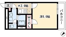 カーサ平塚 1Kの間取図画像