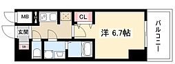 名古屋市北区杉栄町5丁目マンション 1Kの間取図画像