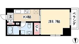 グランデ浅間町 1Kの間取図画像