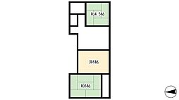 水谷マンション 2DKの間取図画像