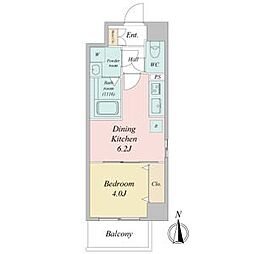 プレイズシード名城公園 1DKの間取図画像