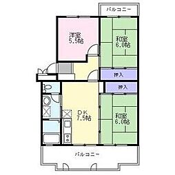 エストゥペンダ 3DKの間取図画像