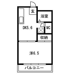 ウインズ庄内 1DKの間取図画像