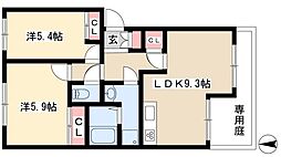 ルーエンハイムB 2DKの間取図画像