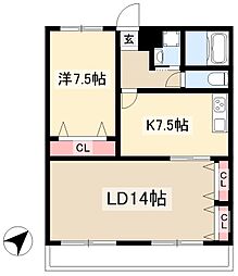 ブランシェ大曽根 1LDKの間取図画像