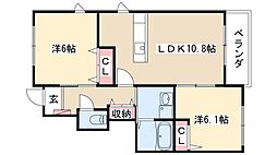 バロン・四辻 2LDKの間取図画像