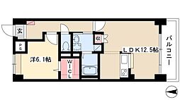 アヴニール・シエル 1LDKの間取図画像