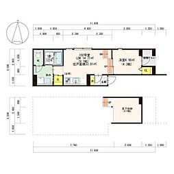 フェニーチェ名古屋 1LDKの間取図画像