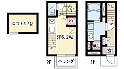 メゾン生駒町 1Kの間取図画像