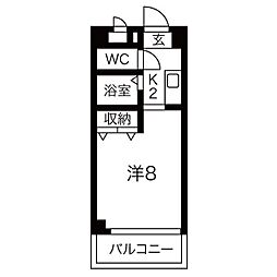 ルーチェ・パラシオ 1Kの間取図画像